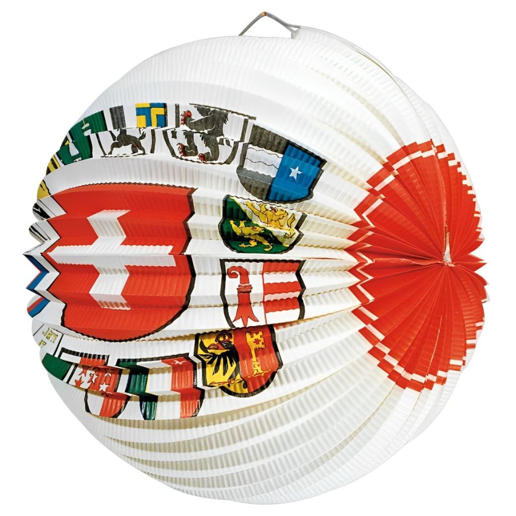 Lampion mit CH-Kantonen für 1. August Ø25