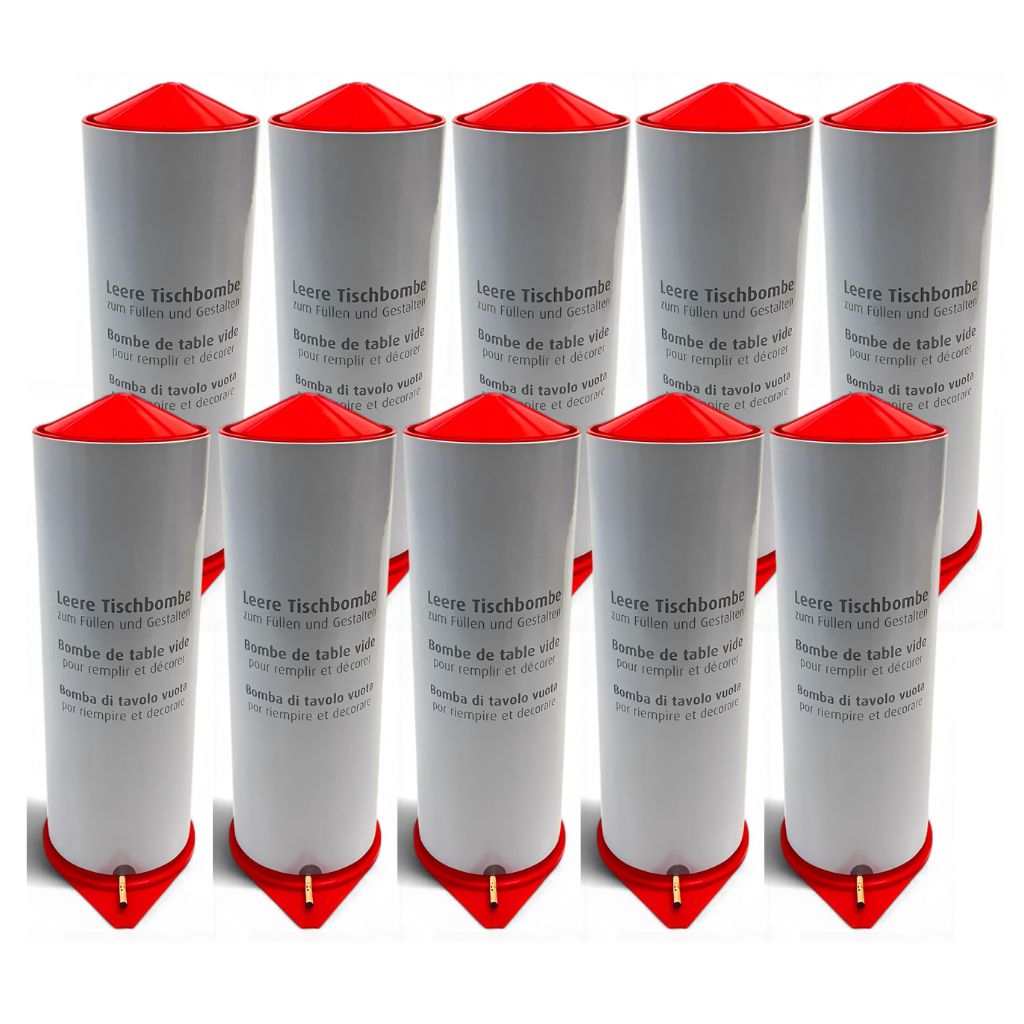 10x Tischbomben 22cm leer ohne Inhalt (Mega Pack)