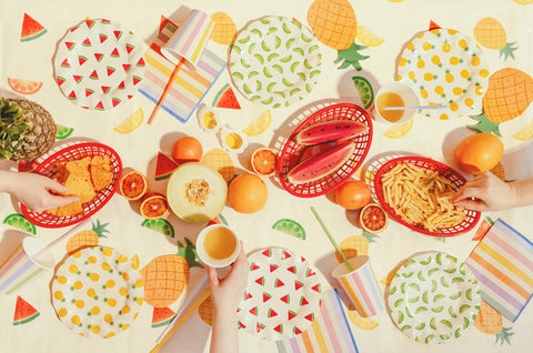 Papiertischdecke Früchte, 180x120 cm, Mix