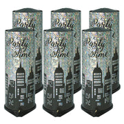 Tischbombe Party Time Hologram Silber – 6er-Bundle (26 cm)