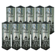 Tischbombe Party Time Hologram Silber – 10er-Bundle (22 cm)