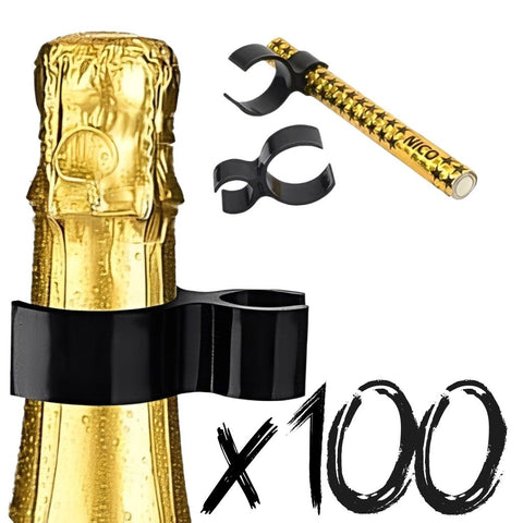 Partyfontänen Flaschenhalterclips - 100er Pack
