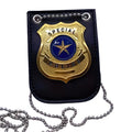 Polizeimarke mit Leder