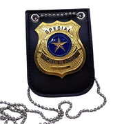 Polizeimarke mit Leder