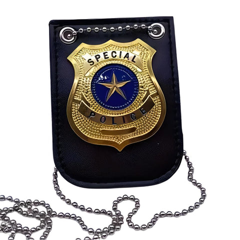 Polizeimarke mit Leder