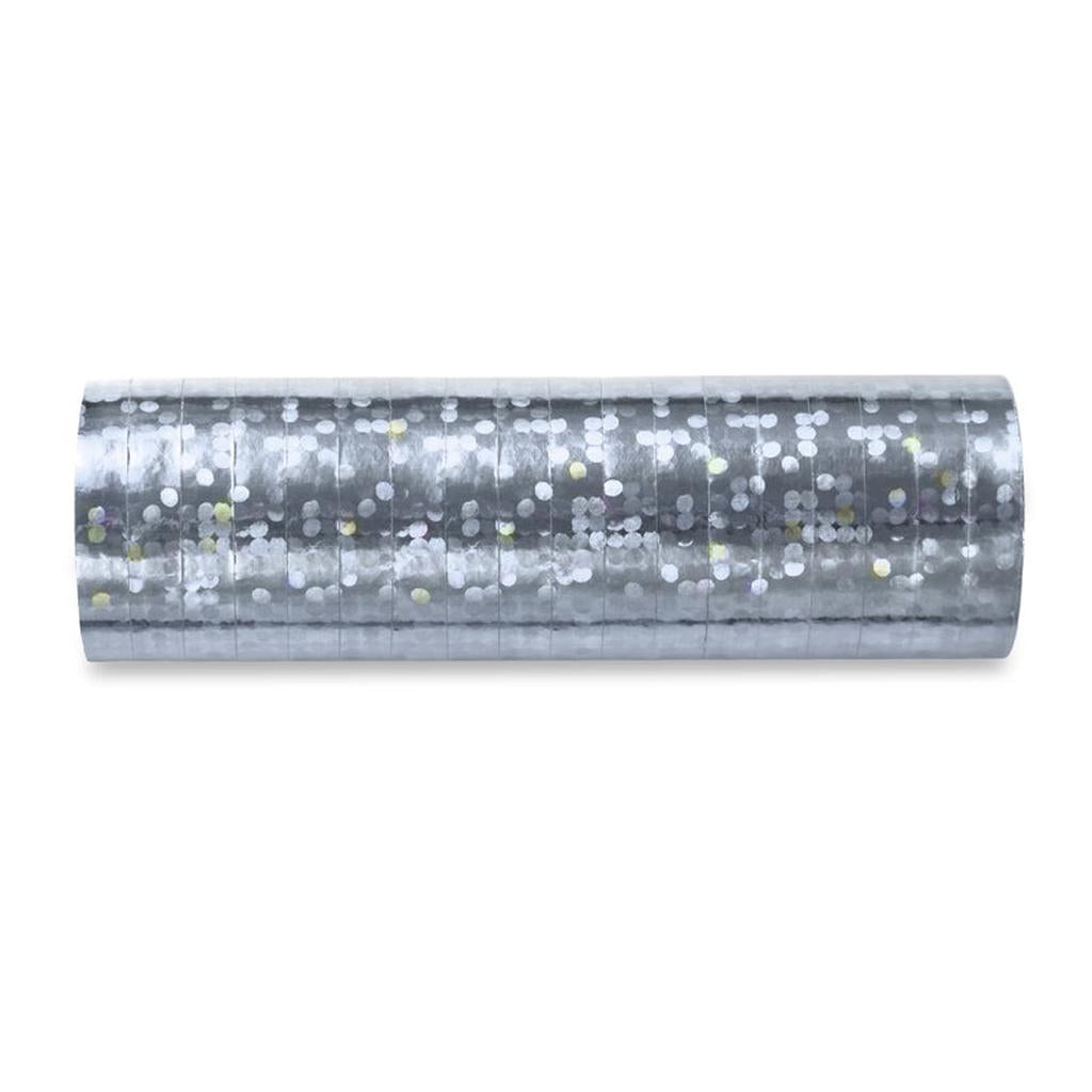 Luftschlangen Silber Holografisch 3,8 m – 1 Rolle