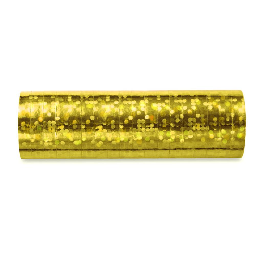 Luftschlangen Gold Holografisch 3,8 m – 1 Rolle