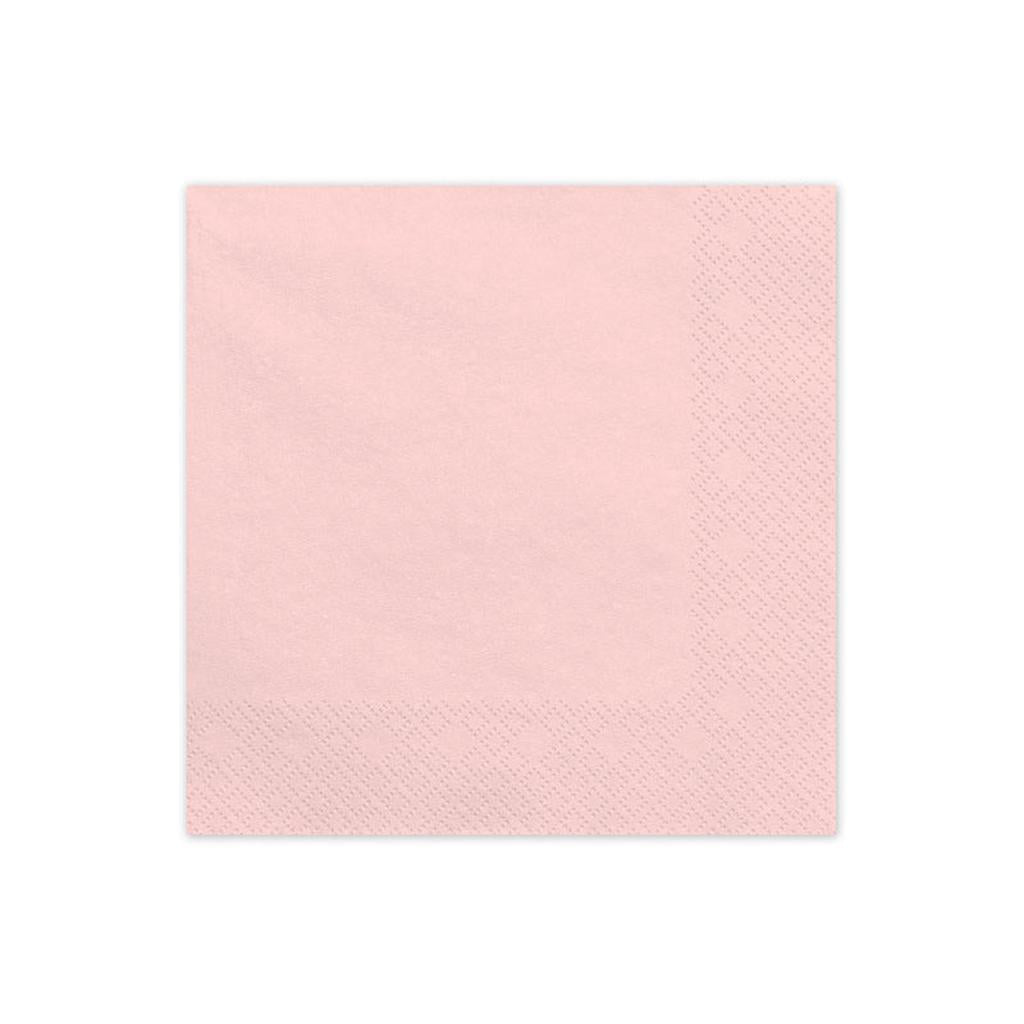 Papierservietten, hellrosa, 33x33 cm