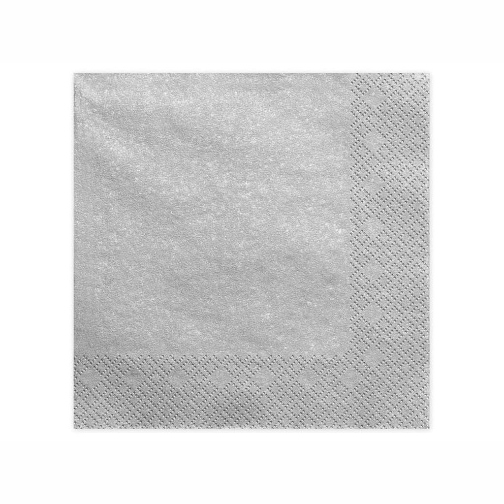 Servietten Silber-Metallic 40 × 40 cm - 20 Stück