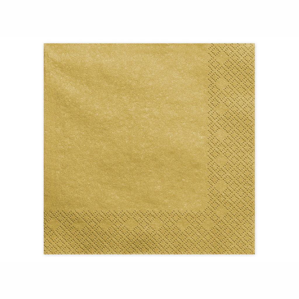 Servietten Gold-Metallic 40 × 40 cm - 20 Stück