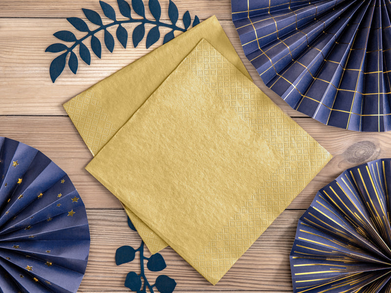 Servietten Gold-Metallic 40 × 40 cm - 20 Stück