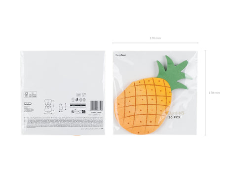 Servietten Ananas, 18.5x10.2 cm, Mix