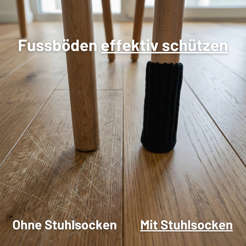 Stuhlsocken Schwarz - Stuhlgleiter für Parkettboden