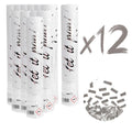 Silber-Konfettikanone 12er-Set 