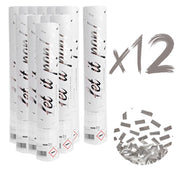 Silber-Konfettikanone 12er-Set 
