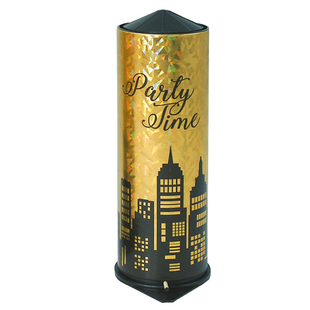 Tischbombe Party Time Hologram Gold, 22cm