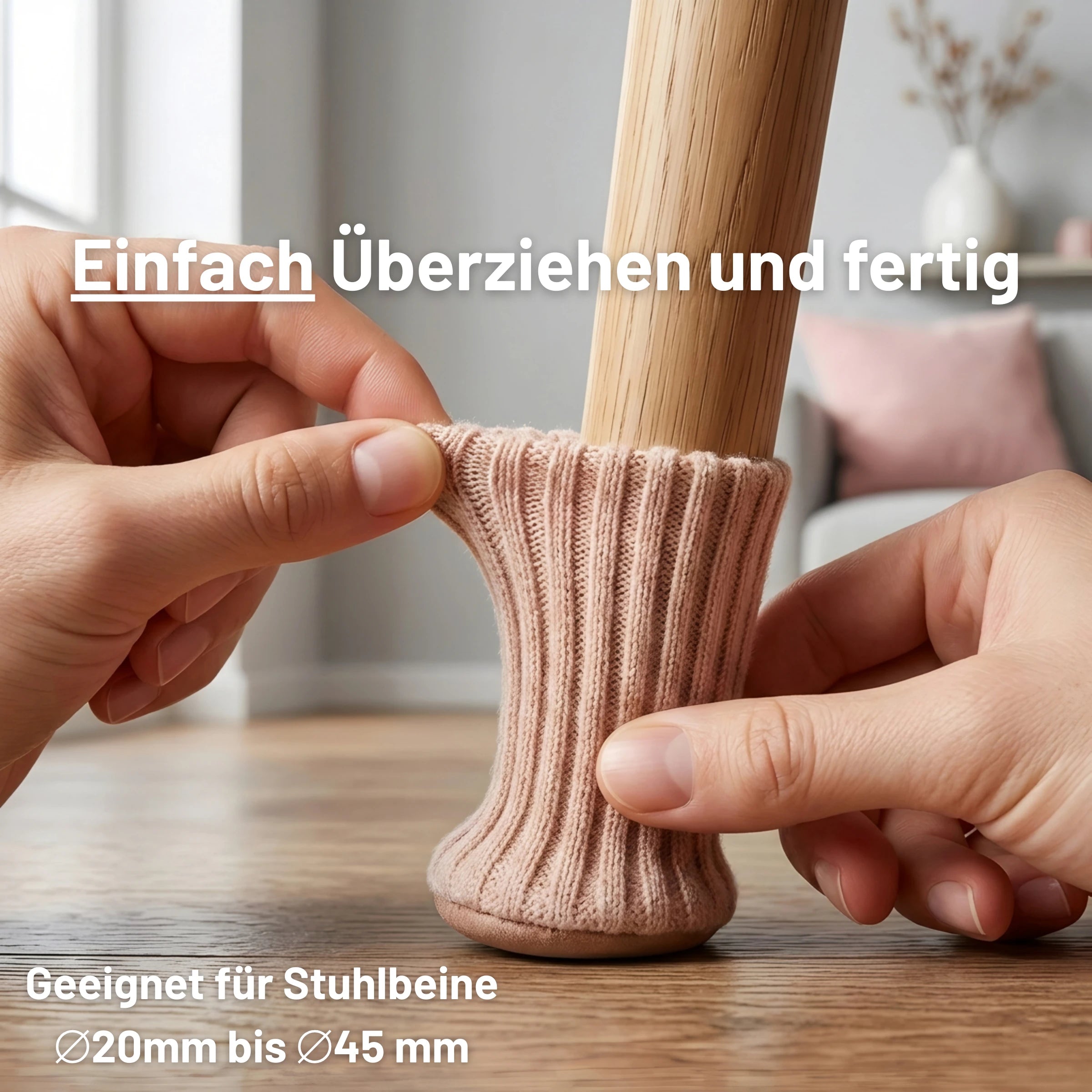 Stuhlsocken Beige Rot - Stuhlgleiter für Parkettboden