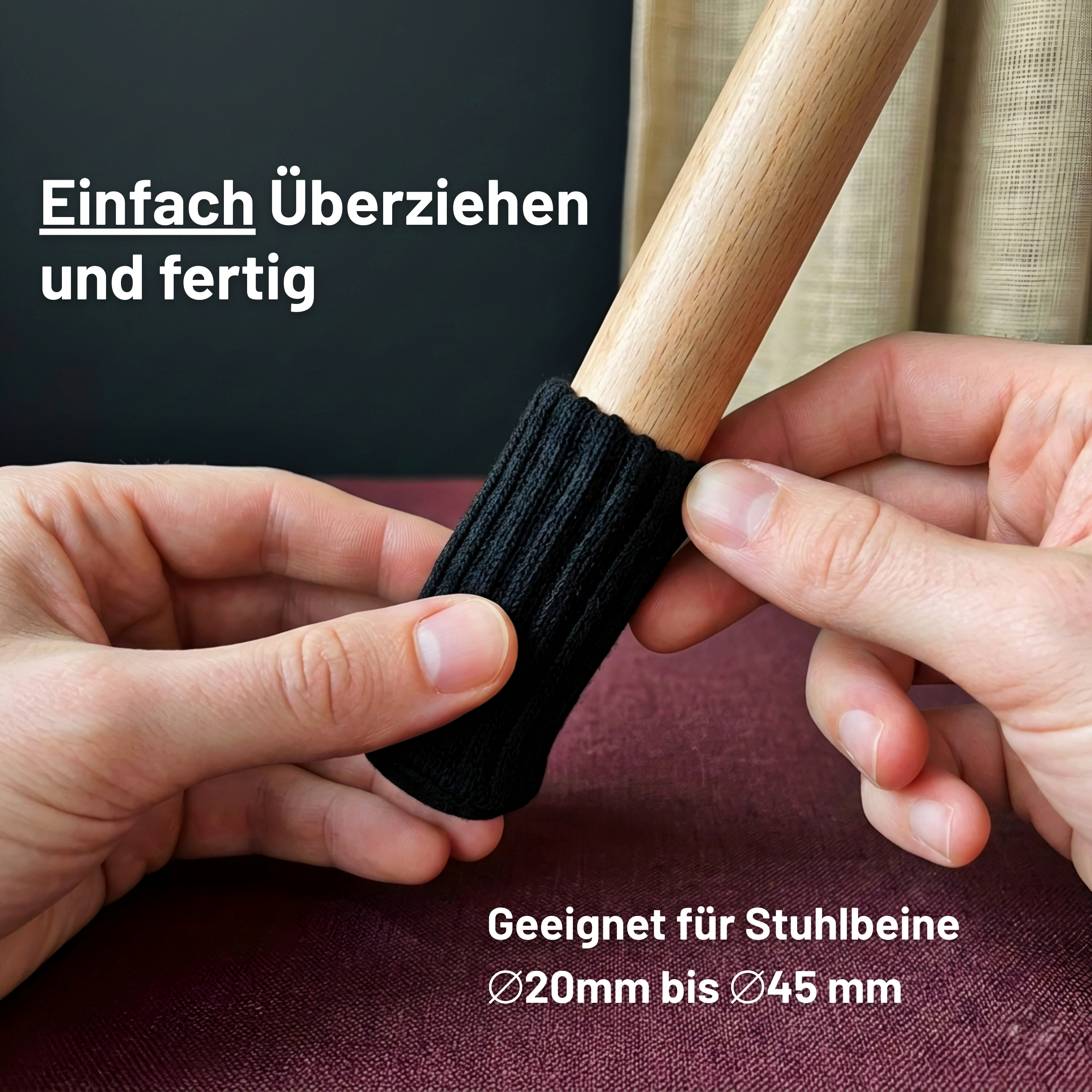 24er Stuhlbeinsocken Schwarz