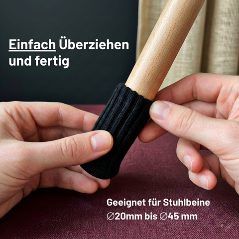 Stuhlsocken Schwarz - Stuhlgleiter für Parkettboden
