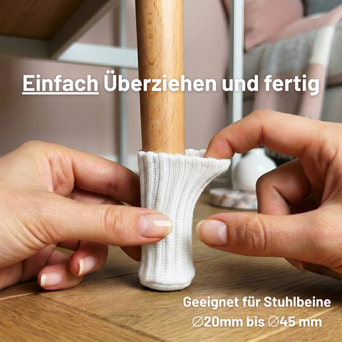 Stuhlsocken Weiss - Stuhlgleiter für Parkettboden