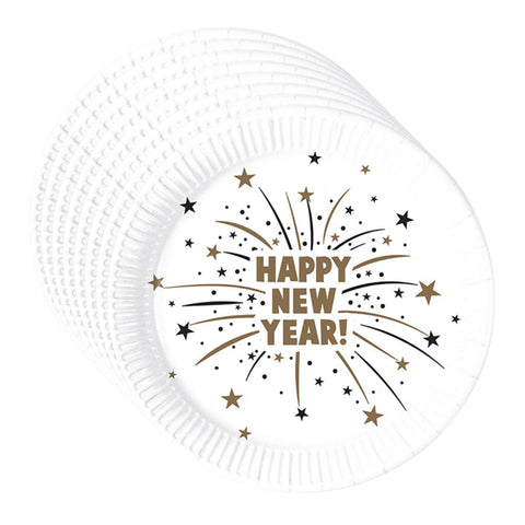 8x Teller Happy New Year 23cm