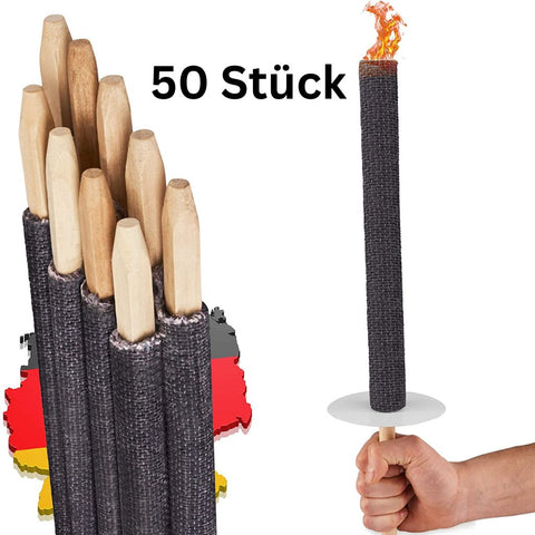 Wachsfackeln 90 Minuten - 50er Pack