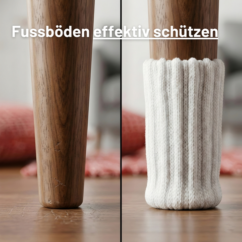 Stuhlsocken Weiss - Stuhlgleiter für Parkettboden
