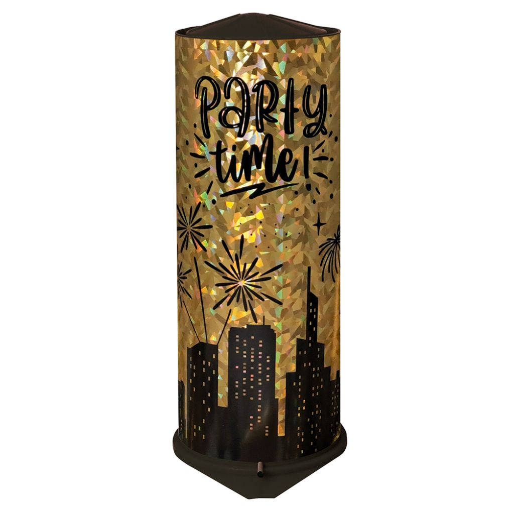 XXL Tischbombe Party Time Hologram Gold, 26cm