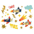 Abwaschbare Tattoos Flugzeuge PartyDeco 1