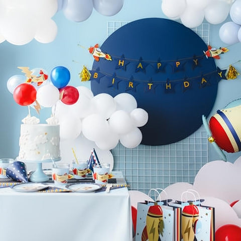 Ballon Kuchendeckel Flugzeug, 29 cm PartyDeco 3