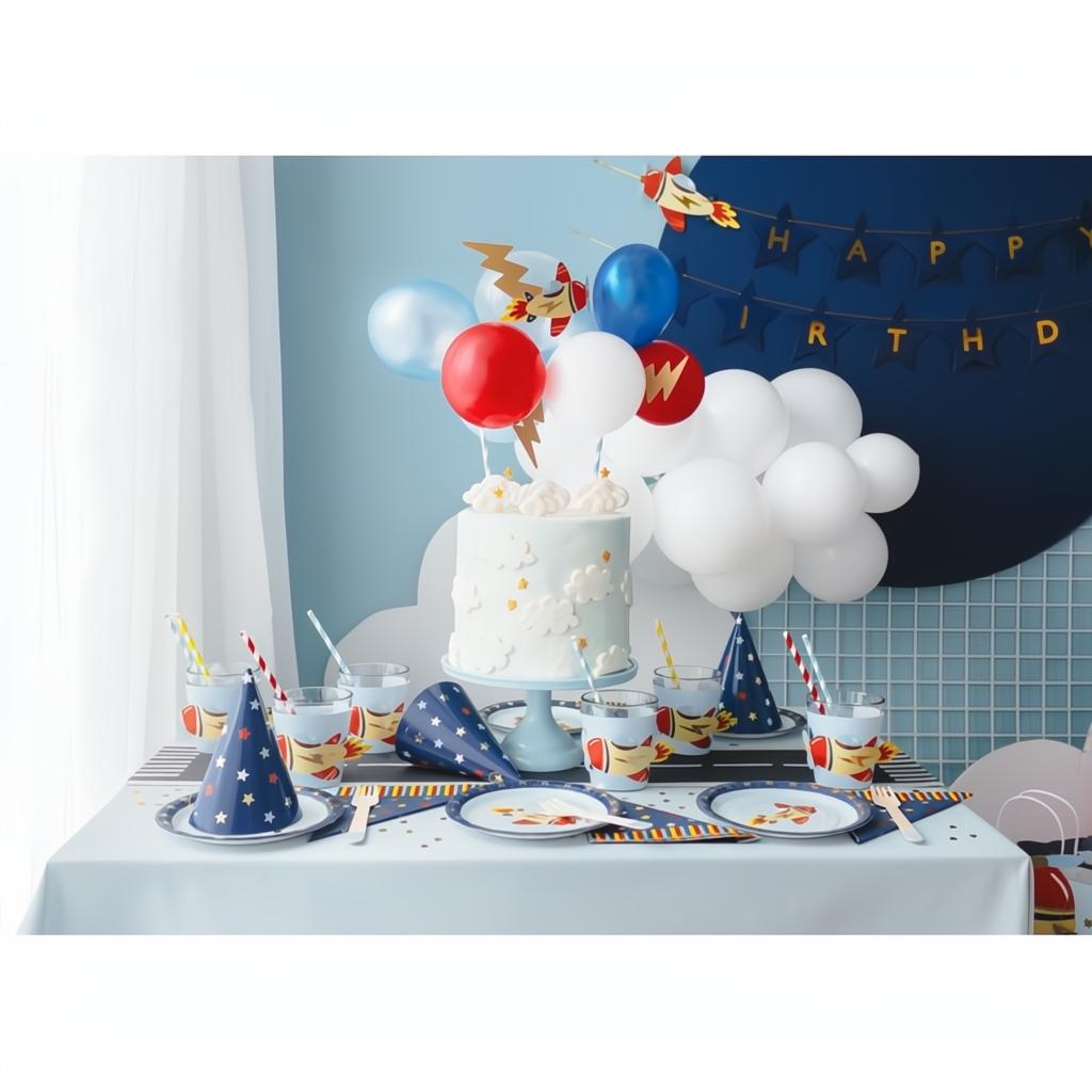 Ballon Kuchendeckel Flugzeug, 29 cm PartyDeco 4