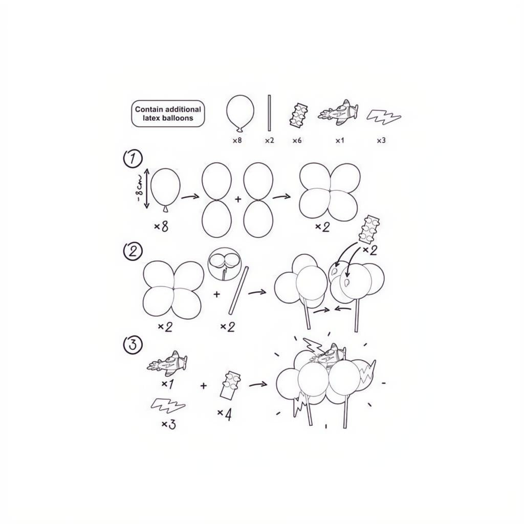 Ballon Kuchendeckel Flugzeug, 29 cm PartyDeco 7