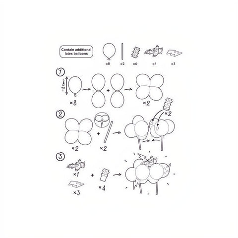 Ballon Kuchendeckel Flugzeug, 29 cm PartyDeco 7