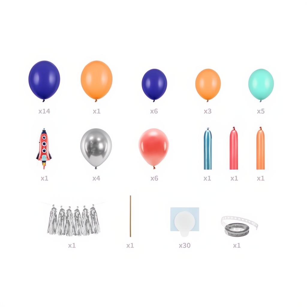 Ballongirlande - Rakete, 154x130cm PartyDeco 2