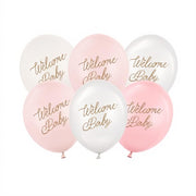 Ballons 30 cm, Welcome Baby, Rosa-Mix PartyDeco 1