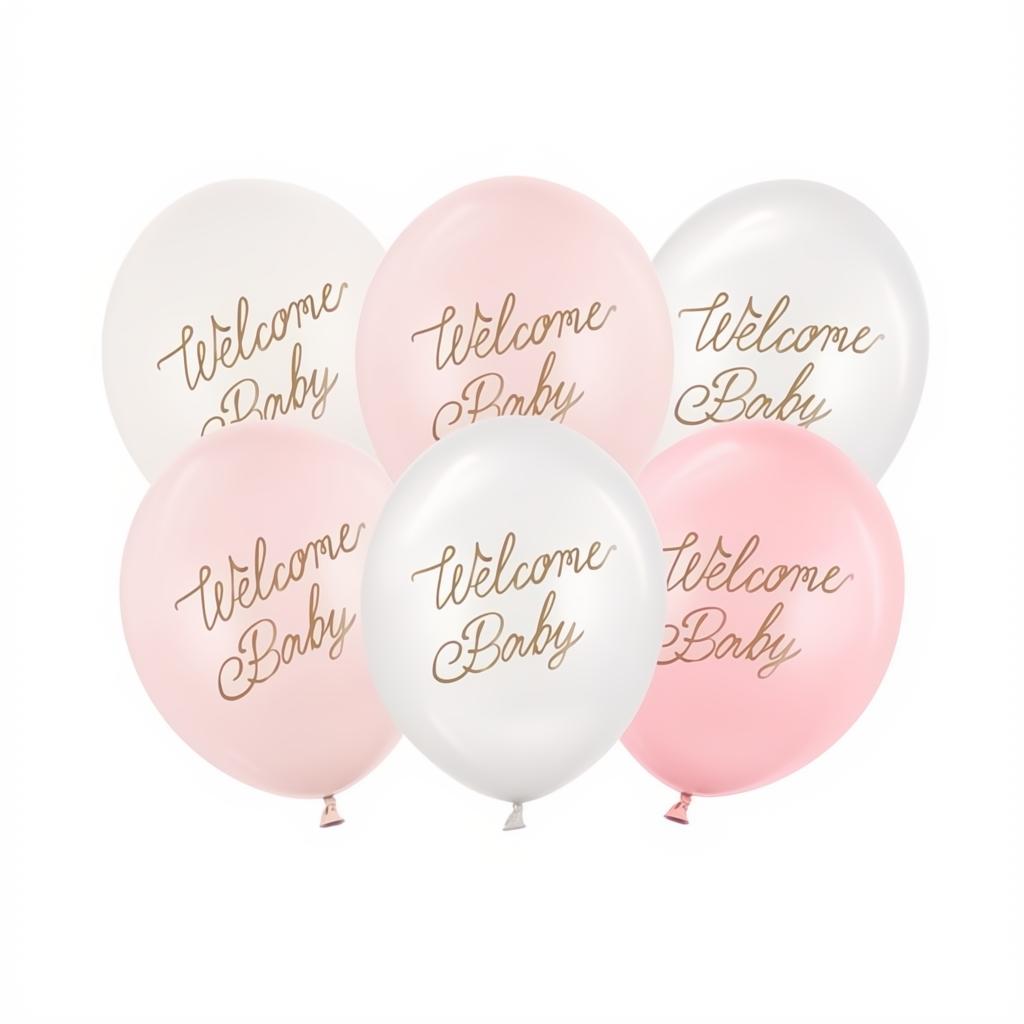 Ballons 30 cm, Welcome Baby, Rosa-Mix PartyDeco 1
