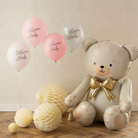 Ballons 30 cm, Welcome Baby, Rosa-Mix PartyDeco 2