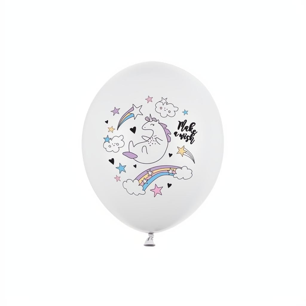Ballons 30cm, Einhorn, Pastel Pure White PartyDeco 1