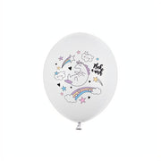 Ballons 30cm, Einhorn, Pastel Pure White PartyDeco 1