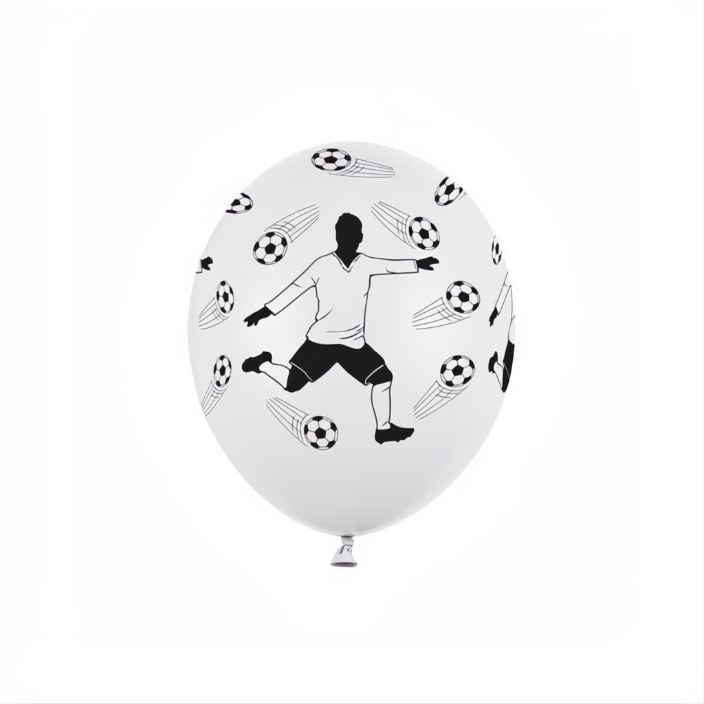 Ballons 30cm, Fussballer & Bälle, Pastel White PartyDeco 1