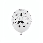 Ballons 30cm, Fussballer & Bälle, Pastel White PartyDeco 1