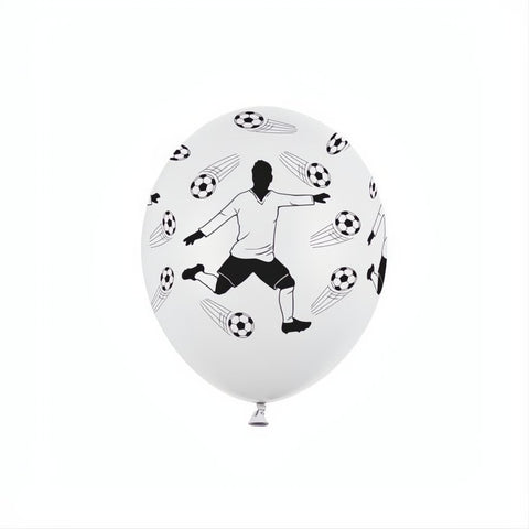 Ballons 30cm, Fussballer & Bälle, Pastel White PartyDeco 1