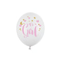 Ballons 30cm, It's a Girl, Pastel Pure White PartyDeco 1