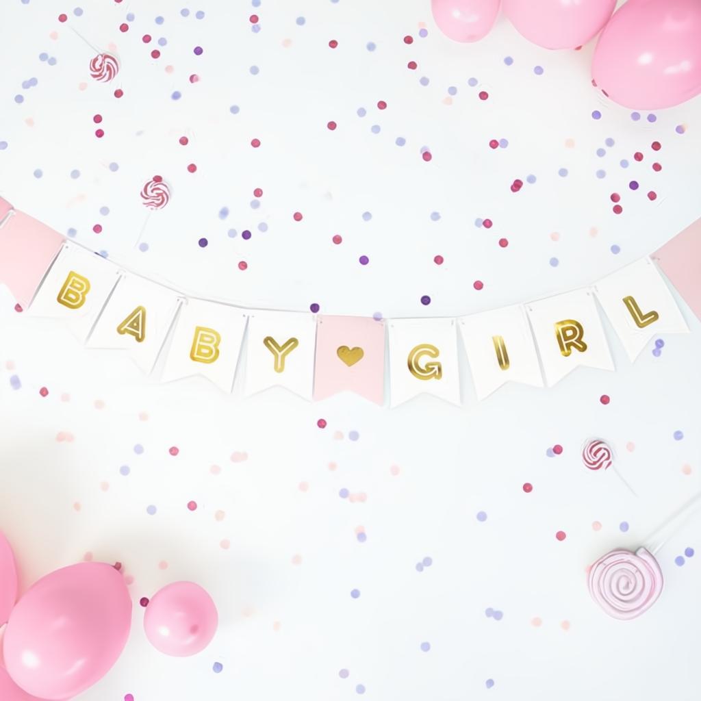 Banner Baby Girl, 15 x 175 cm PartyDeco 4
