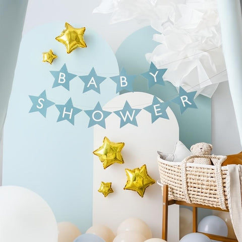 Banner Baby shower, 290x16.5 cm, hellblau PartyDeco 2