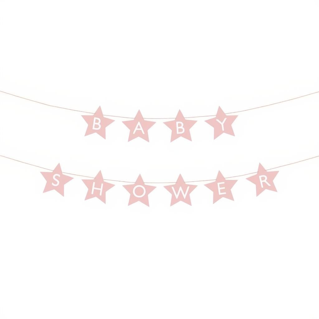 Banner Baby shower, 290x16.5 cm, hellrosa PartyDeco 1