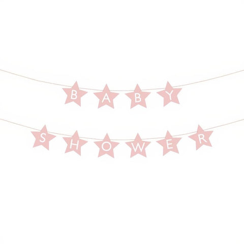 Banner Baby shower, 290x16.5 cm, hellrosa PartyDeco 1