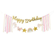 Banner Happy Birthday Einhörner, 230x17.5 cm PartyDeco 1