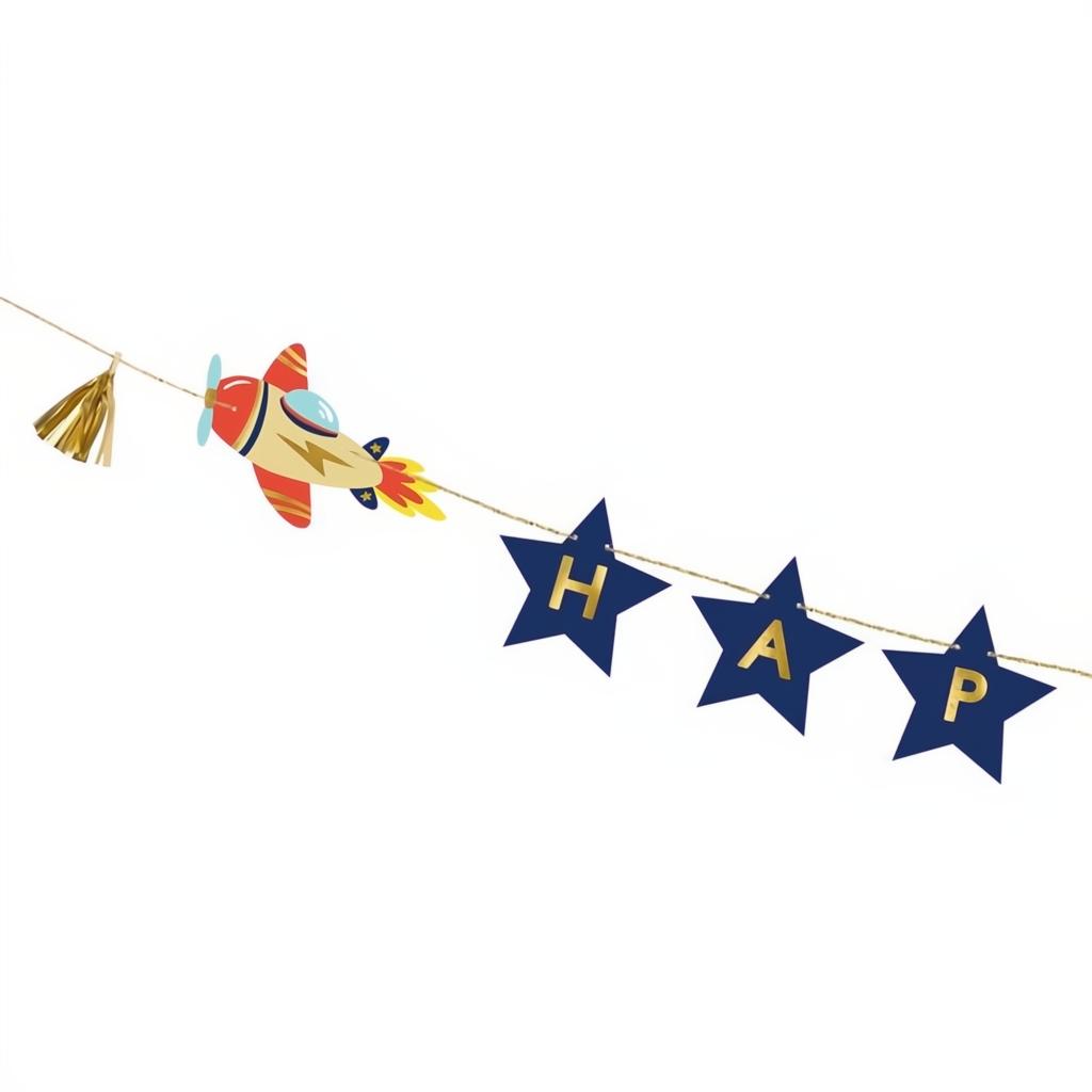Banner Happy Birthday Flugzeuge, 2,5 m PartyDeco 2