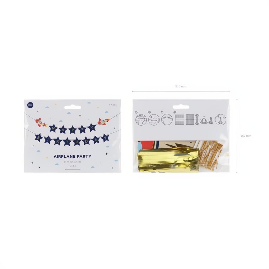 Banner Happy Birthday Flugzeuge, 2,5 m PartyDeco 8